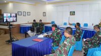 Danlantamal VIII Vicon Dengan Tiga Calon Pejabat Asisten Danlantamal VIII