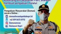 Itwasda Polda Kepri Buka Layanan Pengaduan Secara Online