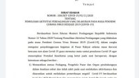 Bupati Karimun Terbitkan Surat Edaran untuk Aturan Pasar Tradisional