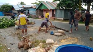 Melihat Kondisi Jalan Raya, Sejumlah Sopir Angkot Di Kaimana Turut Prihatin dan Mulai Benahi Jalan Berlubang