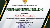 PEMKAB BANGKA KEMBALI RAIH PENGHARGAAN PEMBANGUNAN DAERAH TERBAIK PROVINSI KEPULAUAN BANGKA BELITUNG 2021