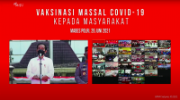 President Jokowi Inspects Mass Vaccination at Police Headquarter