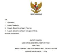 Menkes Terbitkan Edaran Pencegahan dan Pengendalian Varian Omicron