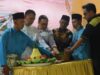Bupati Natuna Wan Siswandi saat menghadiri syukuran pembangunan Jalan Hotmix di Desa Seleman