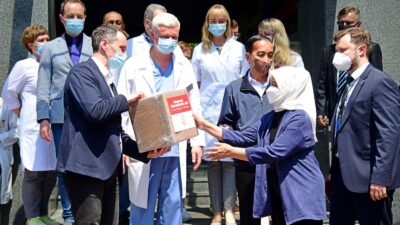 First Lady Iriana Jokowi Distributes Aids to Hospital in Kyiv