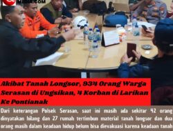 Akibat Tanah Longsor, 934 Orang Warga Serasan di Ungsikan, 4 Korban di Larikan Ke Pontianak