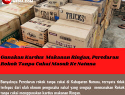 Gunakan Kardus  Makanan Ringan, Peredaran Rokok Tanpa Cukai Masuk Ke Natuna