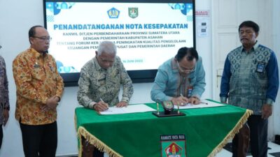 Dukung Pemulihan Ekonomi Nasional, Kanwil Ditjen Perbendaharaan Provsu Tandatangani MOU Dengan Pemkab Asahan