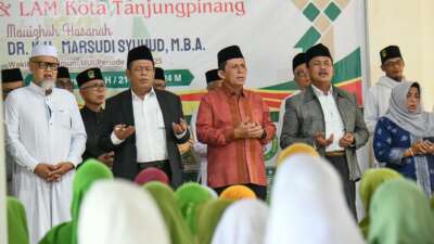 Halalbihalal Keluarga Besar Nahdlatul Ulama (NU) dan Lembaga Adat Melayu (LAM) Kota Tanjungpinang, di Grha NU Tanjungpinang, Jl. Bandara
