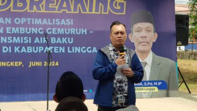 Perbaikan Pipa Tua Embung Gemuruh dimulai, Bupati Nijar Apresiasi Kolaborasi PDAM dan PUPR Lingga