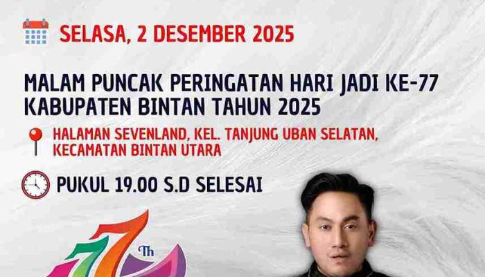 Artis Nassar Siap Pukau Hari Jadi ke-77 Bintan