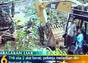 TNI Gercep Bersihkan Kayu Geudumbak dengan Puluhan Alat Berat