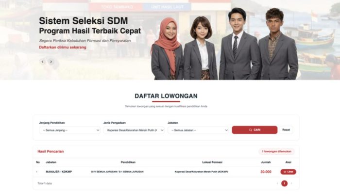 Syarat Pendaftaran Manajer Kopdes Merah Putih Jadi Perhatian, 30 Ribu Lowongan Dibuka