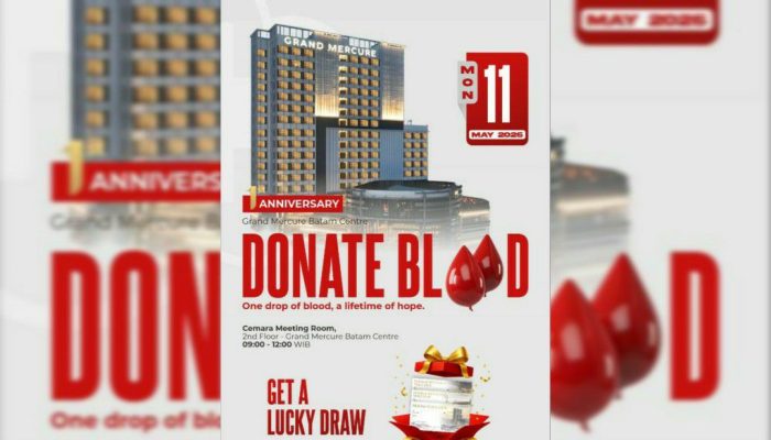 Grand Mercure Batam Centre Gelar Donor Darah Berhadiah Voucher Nginap di Ultah ke-1