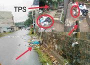 Penutup Drainase Jebol, Meluap Sampah Berserakan di Jalan Raya Kp Pisang Kijang